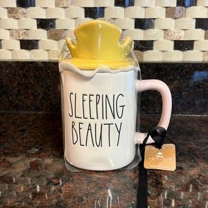 Rae Dunn Disney Sleeping Beauty Mug with Princess Crown Top, NWT